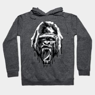 stencil art of gorilla head Hoodie